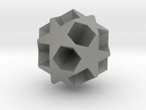Small Dodecahemicosahedron - Thicken 1mm - 1 Inch in Gray PA12