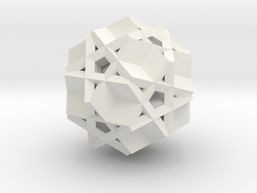 Great Dodecahemicosahedron - 1 Inch - Thicken .8mm in White Natural Versatile Plastic