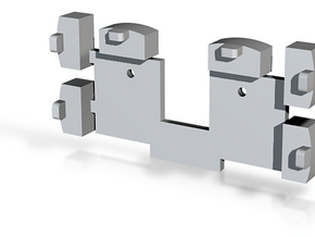 Generic OO9 loco couplings with positioning jig in Tan Fine Detail Plastic