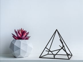 Naked Pyramid Sculpture in Black Natural Versatile Plastic