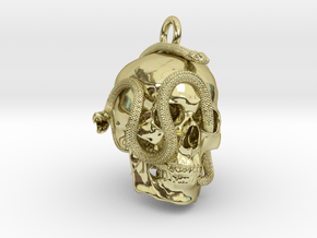 Snake_and_Skull_pendant_1 B in 18K Yellow Gold