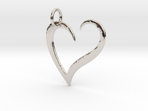 Heart Pendant- Makom Jewelry in Rhodium Plated Brass