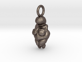 The_Venus_of_Willendorf_Pendant_B in Polished Bronzed-Silver Steel