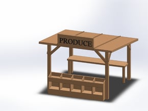 PRODUCE STAND in Tan Fine Detail Plastic