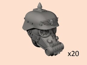 28mm Dieselpunk soldier heads in Tan Fine Detail Plastic