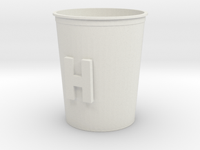 Water cup in White Natural Versatile Plastic: Medium