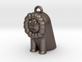 lion in Polished Bronzed-Silver Steel: Medium