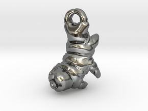 Tardigrade charm in Polished Silver