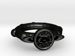 Black Illusion Ring in Matte Black Steel