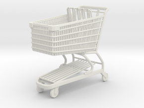 Shopping cart in 1:18 scale. in White Natural Versatile Plastic