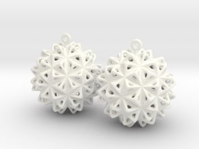 Geodesic Star Earrings in White Processed Versatile Plastic