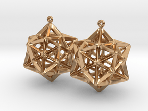 Dodecahedron Star Earrings in Polished Bronze