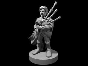 Gnome Male Bard with Bagpipes in Smooth Fine Detail Plastic