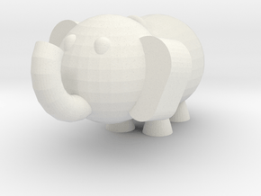 Copy of ymhs-103-01- elephant 大象 in White Natural Versatile Plastic