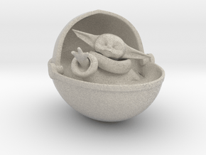 Baby Yoda Ornament in Natural Sandstone