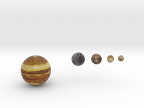 5/8 in Jupiter, with relative size Galilean Moons in Natural Full Color Sandstone