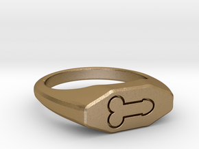the Weenie Ring in Polished Gold Steel