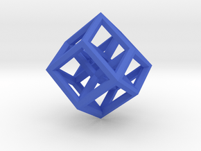 Hypercube Pendant in Blue Processed Versatile Plastic