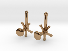 Bicycle Crank Cufflinks in Polished Brass