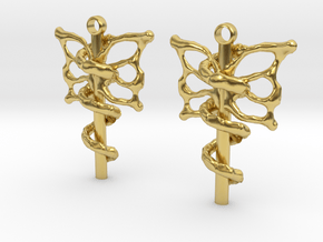 caduceus in Polished Brass