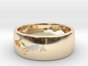(Size 14) Upper Peninsula Comfort-Fit Ring  in 14K Yellow Gold