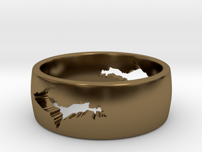 (Size 14) Upper Peninsula Comfort-Fit Ring  in Polished Bronze