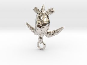 Sea Turtle Pendant in Platinum