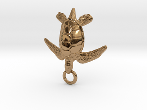 Sea Turtle Pendant in Polished Brass