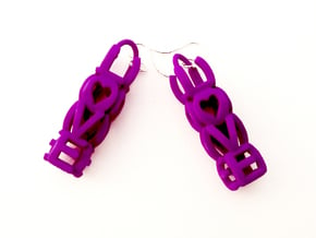 LOVE - Earrings in nylon in Purple Processed Versatile Plastic
