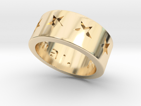 Star / "Never Give Up" Ring in 14K Yellow Gold: 6 / 51.5