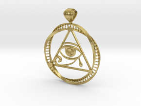 Eye of Ra DNA pendant in Natural Brass