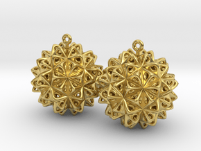 Geodesic Star Earrings in Polished Brass