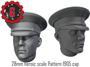 28mm heroic scale P05 peak caps in Tan Fine Detail Plastic: Small