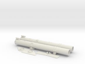 1/16 Forward Torpedo Tubes for PT Boats in White Natural Versatile Plastic
