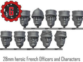 28mm Heroic Scale French Officers headset in Tan Fine Detail Plastic