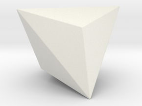 Triakis Tetrahedron - 1 Inch - Rounded V1 in White Natural Versatile Plastic