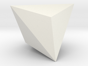 Triakis Tetrahedron - 1 Inch - Catalan Solids in White Natural Versatile Plastic