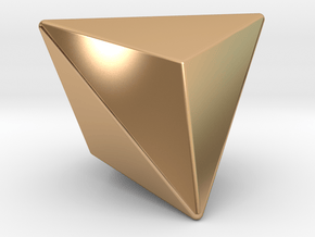 Triakis Tetrahedron - 10mm - Rounded V2 in Polished Bronze