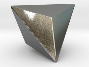 Triakis Tetrahedron - 10mm - Rounded V2 in Polished Silver