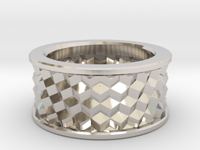 Cubic Ring in Antique Silver: 6 / 51.5