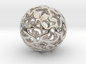 Winding Paths - Voronoi Style Pendant in Rhodium Plated Brass