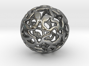 Winding Paths - Voronoi Style Pendant in Polished Silver