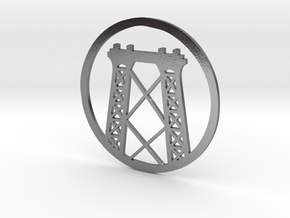 Williamsburg Bridge pendant in Polished Silver