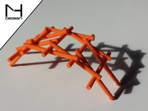 Leonardo Da Vinci's self supporting bridge (Small) in Orange Processed Versatile Plastic