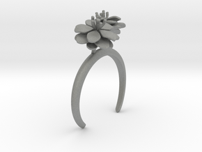 Bracelet with two large flowers of the Anemone L in Gray PA12: Small