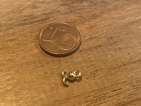 Hook with a weight for small cranes in Polished Brass