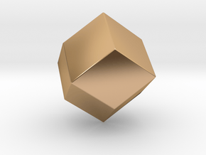 Rhombic Dodecahedron - 10 mm - Rounded V1 in Polished Bronze