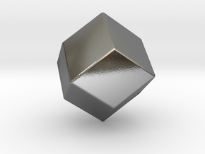 Rhombic Dodecahedron - 10 mm - Rounded V2 in Polished Silver