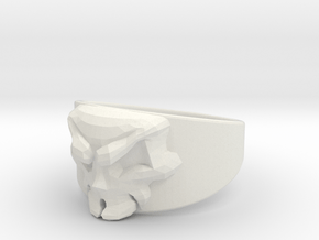 Skull Ring Size 10 in White Natural Versatile Plastic