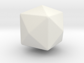 Tetrakis Hexahedron - 1 Inch - Rounded V2 in White Natural Versatile Plastic